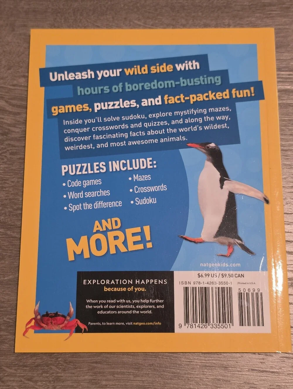 National Geographic Puzzle Book Of Animals Kids Learning Fun New